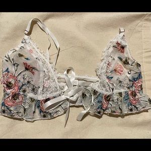 VS Embroidered Unlined Triangle Bralette